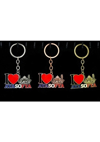 9 Metal Ayasofya Anahtarlık (I Love Ayasofya)