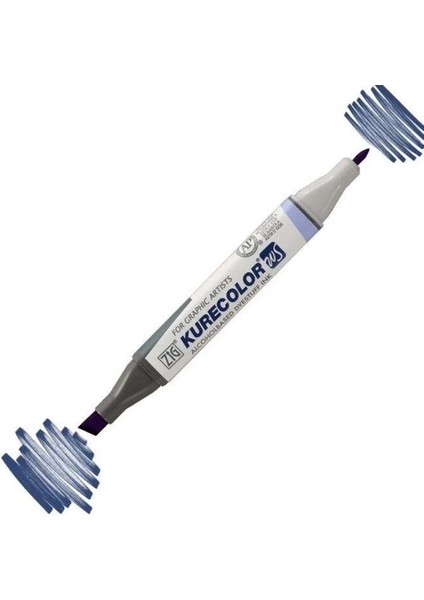 Kurecolor KC-3000N Twin Ws Çift Taraflı Grafik Marker Kalem Deep Blue 378
