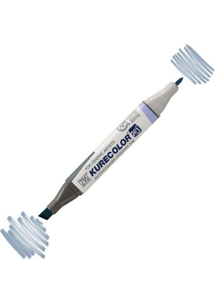 Kurecolor KC-3000N Twin Ws Çift Taraflı Grafik Marker Kalem Blue Gray 3 834 modelleri