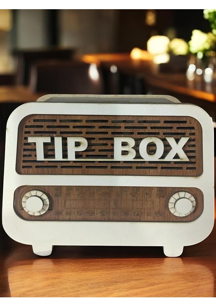 Nostaljik Hoparlör Radyo Görünümlü Ahşap Kumbara Tipbox Tip Box