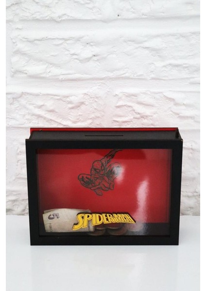 Kilitli Ahşap Önü Şeffaf Pleksili El Yapımı Spiderman Örümcek Adam Kumbara indirimleri