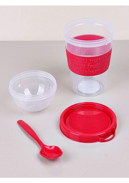 Kahvaltıda Hareketli Bardaklar,tahıl Veya Yulaf Ezmesi Kabı ile Take And Go Yoğurt Kupası 600 ml