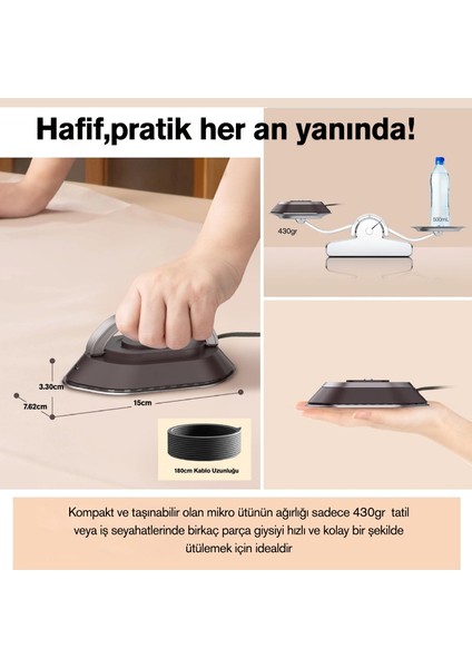 NB301 Mini Seyahat Ütüsü Çift Voltaj Dünya Çapında Kullanıma Uygun