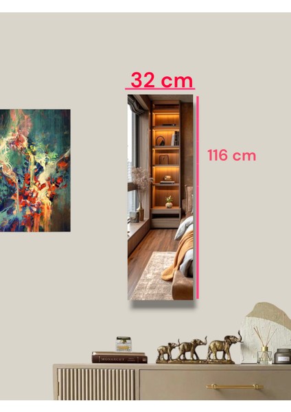 Çerçevesiz Cam Ayna Boy Hol Banyo Duvar Ayna 116 x 32 cm modelleri