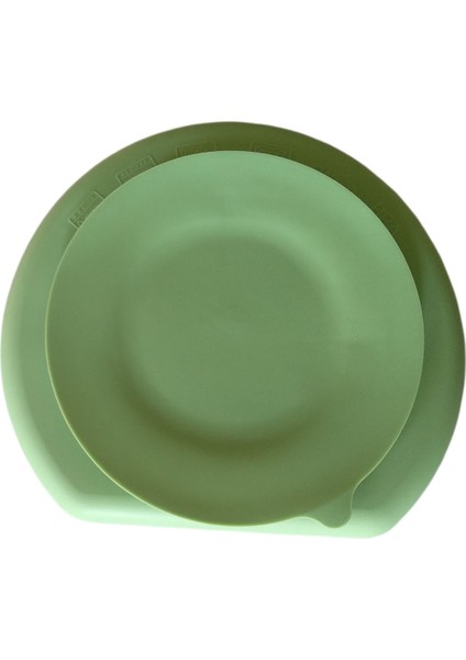 Silikon Beslenme Seti Vakumlu Silikon Mama Tabağı, Kase, Önlük, Çatal-Kaşık, Pipetli Bardak ve Çerez Kapağı, Emzik Kılıfı / Yeşil Renk modelleri