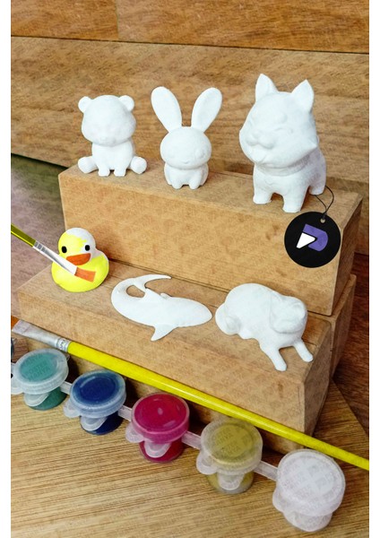 Boyanabilir Hayvanlar Figür Seti, 6 Eğitici Figür, 3D Montessori Oyuncak,çocuklar Için Aktivite Hobi