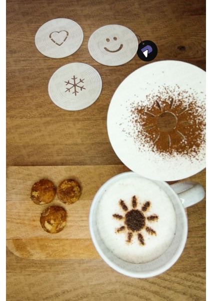 Barista Kahve Süsleme Şablonu, 4'lü Latte Art Seti, Kahve Üstü Sanatsal Desen ve Şekil Yapma Şablonu