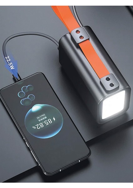 Fp-12 30.000MAH 100W Hızlı Şarj Powerbank - 5 Portlu, LED Ekranlı ve Taşınabilir Lamba Özellikli