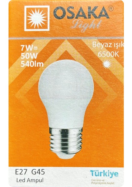 (4 adet) 7W (50W) Beyaz IŞIK E27 DUYLU (Kalın Duy) LED Ampul