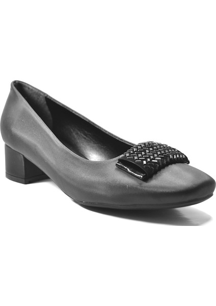 18.062 Siyah Taşlı Kısa Kalın Topuklu Abiye Kadın Ayakkabı fiyatları
