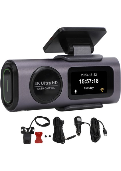 4K ve 1080P Çift Ön Arka Dash Cam, Gece Görüşlü, Acil Video Kilitleme, 24 Saat Park Izleme indirimleri
