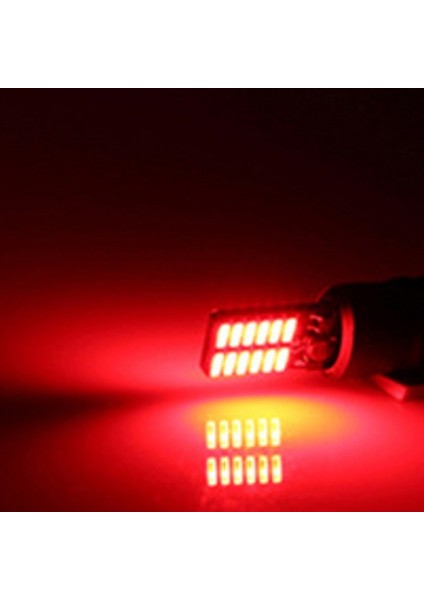 T10 Dipsiz Ampul Kırmızı 24 LED Canbus 2 Adet Oto Park Plaka ve İç Aydınlatma LED Ampul