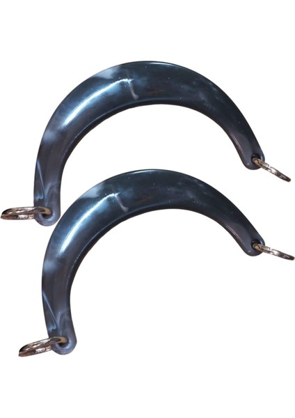 Çanta Sapı Ay Model Siyah Dalgalı 17 cm