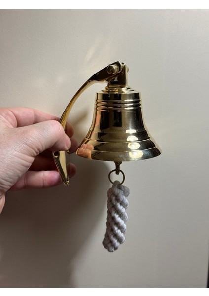 Marine Dekoratif Tekne Kampanası Çan 80 x 85MM Tamamı Prinç Döküm Polisajlı