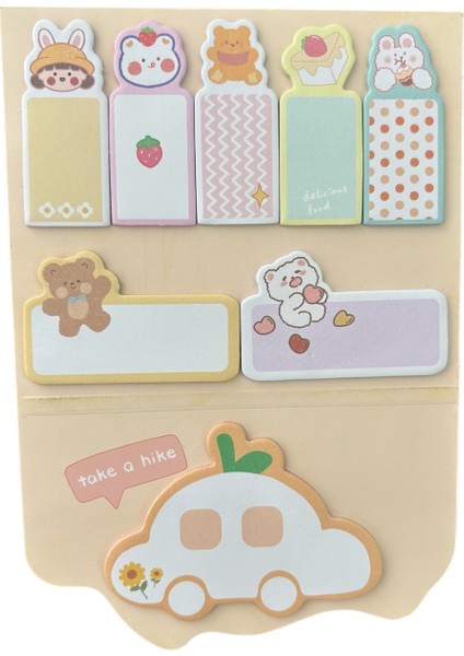 Sevimli Figürler Postit Post-It Seti Yapışkanlı Not Kağıdı 1 Adet
