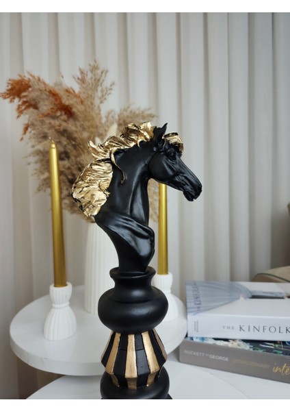 Dekoratif 40 cm Polyester Gold Yaldızlı Satranç Takımı