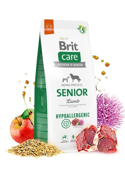 Senior, Yaşlı Köpekler Için, Tek Proteinli, Hipoalerjenik, Kuzu Etli Kuru Mama, 12 kg