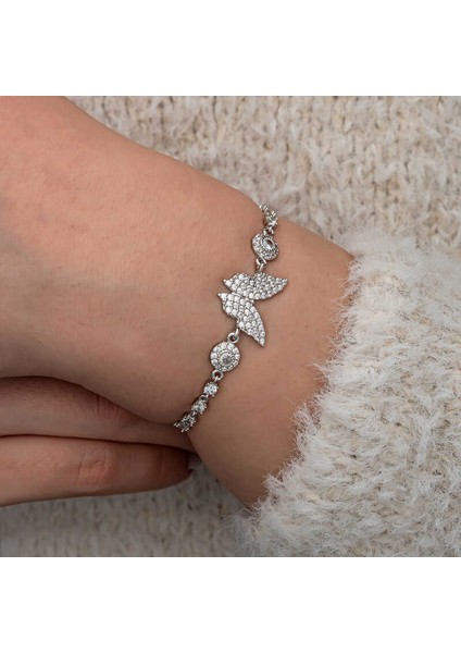 Gümüş Zirkon Taşlı Kelebek Kadın Bileklik fiyatları