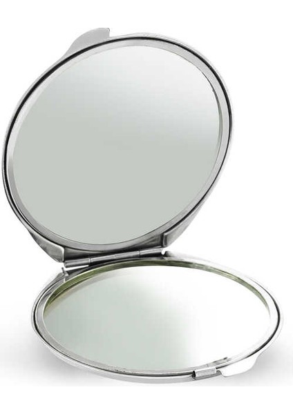 Gümüş Gül Motifli Kapaklı Yuvarlak El Aynası fiyatları