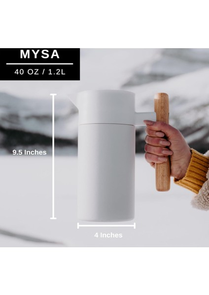 Beyaz Termal Sürahi Çift Duvarlı, 1.2l, 1 Adet