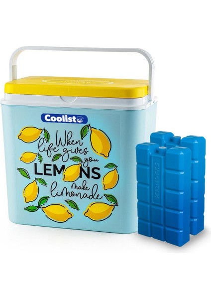 Clb30lm 30 Litre Limon Desenli Buzluk + 3 Adet 400gr. Buz Kaseti