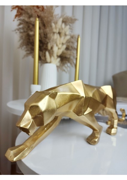 Dekoratif Kubik Gold Panter Obje Biblo modelleri