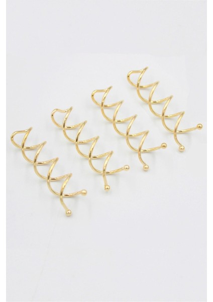 4'lü Spin Saç Şekillendirici Gold Renk Gizli Saç Saç Topuz Tokası