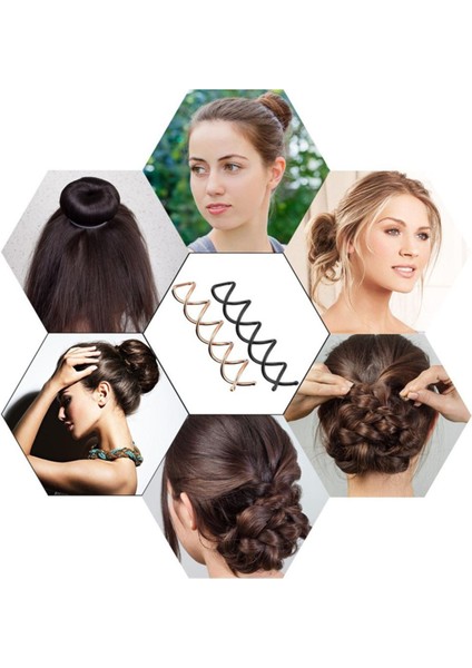 4'lü Spin Saç Şekillendirici Gold Renk Gizli Saç Saç Topuz Tokası modelleri