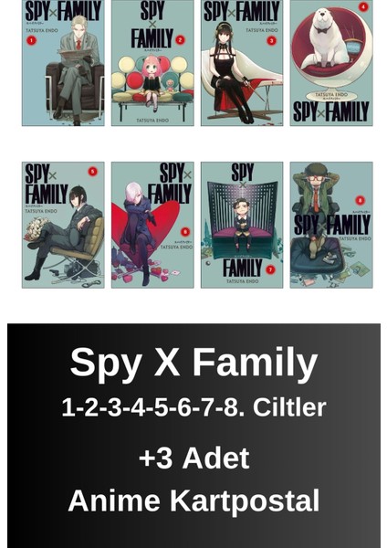 Spy x Family 1-2-3-4-5-6-7-8. Ciltler (8 Kitap) | Anime Kartpostallar