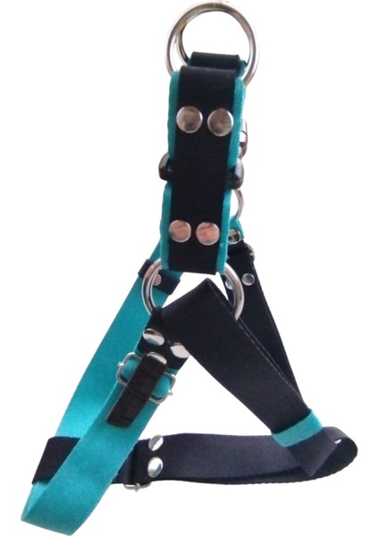 Köpek Göğüs Tasması Orta Irk Kolon Deri Konbinasyonlu Göğüs ÖLÇÜSÜ:50-80Cm Ayarlamalı-Dog Harness Gt4-29