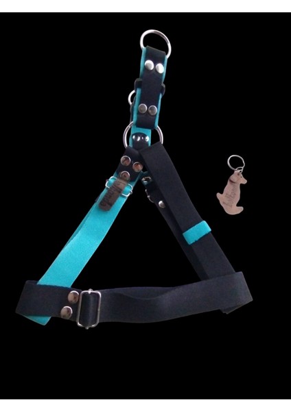Köpek Göğüs Tasması Orta Irk Kolon Deri Konbinasyonlu Göğüs ÖLÇÜSÜ:50-80Cm Ayarlamalı-Dog Harness Gt4-29