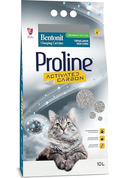 Aktif Karbonlu Topaklanan Kedi Kumu 10 Lt