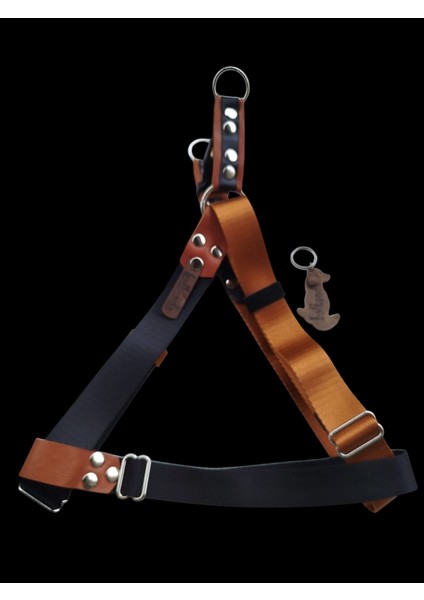 Köpek Göğüs Tasması Orta Irk Özel Dokuma Kolon Deri Konbinasyonlu Genişlik:3cm Göğüs ÖLÇÜSÜ:45-80Cm Ayarlamalı Dog Harness Gt4-30