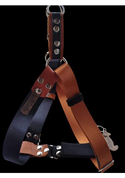 Köpek Göğüs Tasması Orta Irk Özel Dokuma Kolon Deri Konbinasyonlu Genişlik:3cm Göğüs ÖLÇÜSÜ:45-80Cm Ayarlamalı Dog Harness Gt4-30