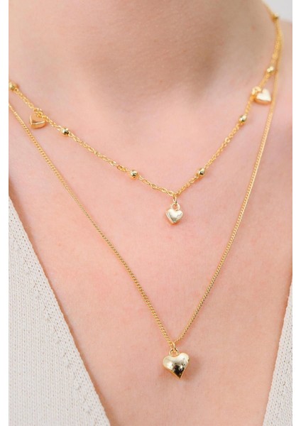 Gold 2'li Kalpli Kolye fiyatları