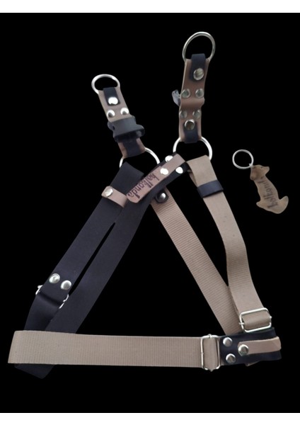 Köpek Göğüs Tasması Orta Irk Kolon Deri Konbinasyonlu Göğüs ÖLÇÜSÜ:45-70Cm Ayarlamalı Dog Harness Gt4-31