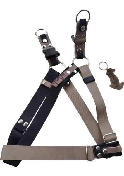 Köpek Göğüs Tasması Orta Irk Kolon Deri Konbinasyonlu Göğüs ÖLÇÜSÜ:45-70Cm Ayarlamalı Dog Harness Gt4-31 modelleri