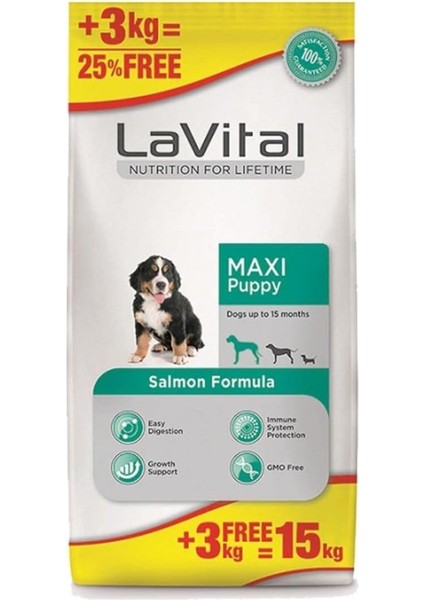 Büyük Irk Somonlu Yavru Köpek Maması 15 kg