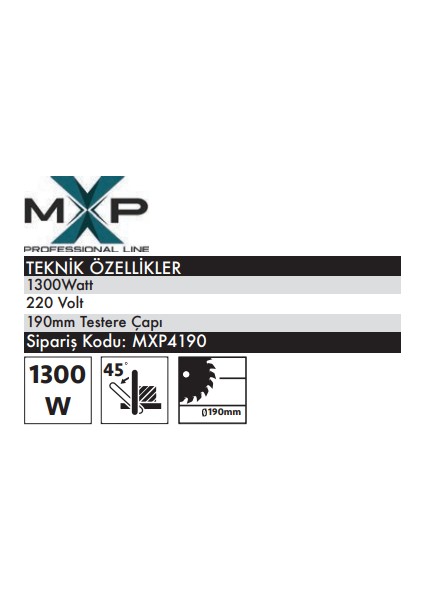 Max Extra MXP4190 Elektrikli Lazerli Daire Sunta Kesme Makinası 190MM 1300 Watt