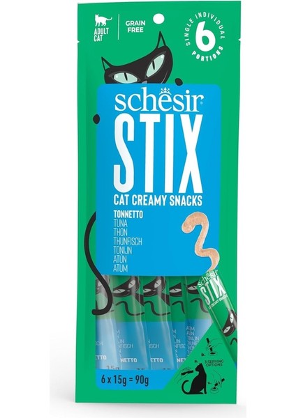 Schesir Stix Ton Balıklı Krem Ödül Maması 6X15gr