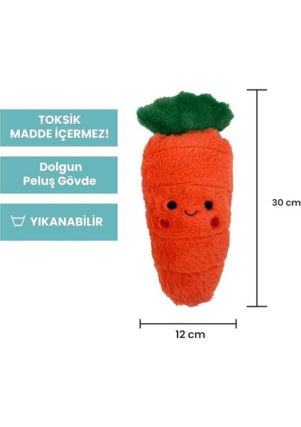 Tombik Havuç Pelüş Köpek Oyuncağı Köpek Diş Geçirme ve Çekiştirme Oyuncağı Köpekler Için Ses Çıkaran Oyuncak