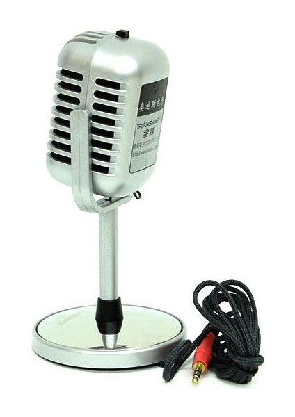 Karaoke Mikrofon Silver Speaker Hediyelik