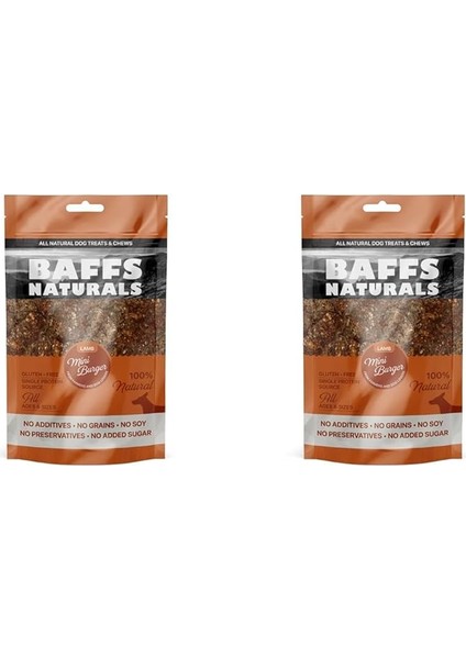‎Baffs Naturals Baffs Naturals Kuzu Mini Burger Doğal Köpek Ödül Maması 100 gr (100 gr x 2 adet)