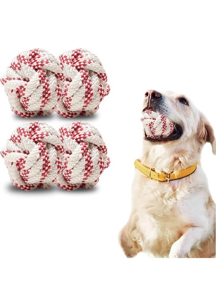 4 Adet Köpek Topu Köpek Oyuncağı Top Köpek Eğitim Oyuncağı - Köpek Oyun Topu
