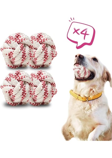 4 Adet Köpek Topu Köpek Oyuncağı Top Köpek Eğitim Oyuncağı - Köpek Oyun Topu