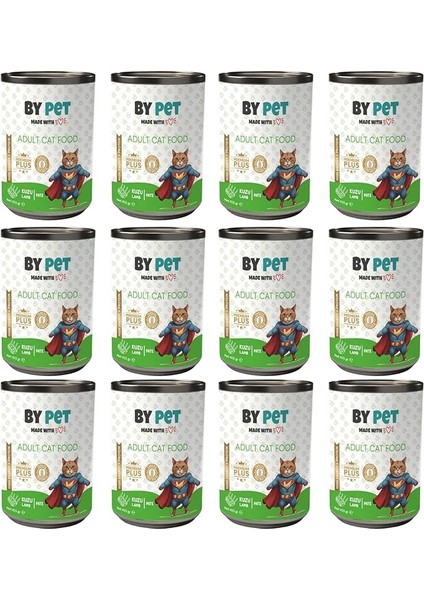Yetişkin Kediler Için Kuzu Etli Konserve Yaş Mama 415 gr x 12 Adet