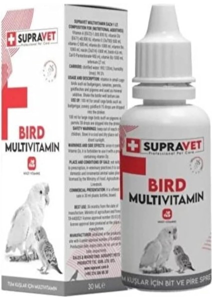 Supravet Papağan Güvercin Kuşlar Için Multi Vitamin 30 ml