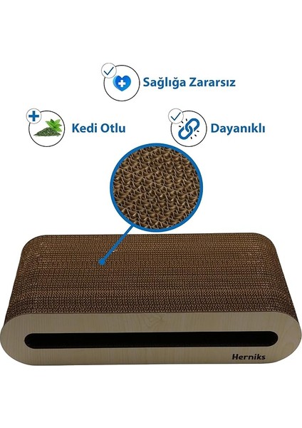 Doğal Kedi Otlu Kedi Tırmalama Kartonu 44 cm (HR2012) fırsatları
