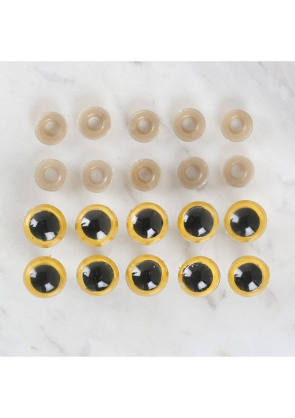 Loren 14 mm Açık Sarı 5 Çift Amigurumi Göz fiyatları