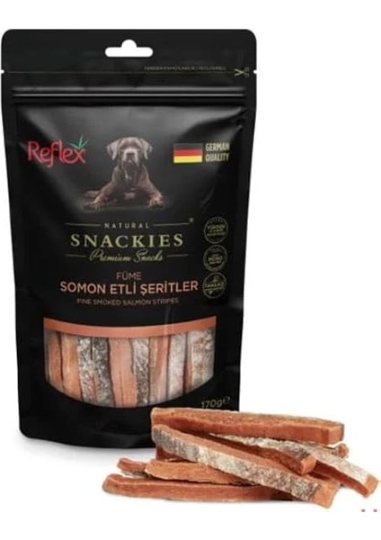 Reflex Smoked Salmon Stripes Dog Treat 170 gr